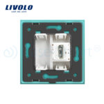 Priza simpla HDMI Livolo cu rama din sticla - imagine 3