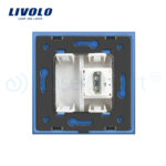 Priza simpla HDMI Livolo cu rama din sticla - imagine 3