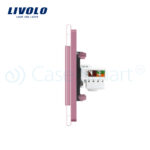 Priza dubla Telefon + Priza internet Livolo cu rama din sticla - imagine 3