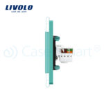 Priza dubla Telefon + Priza internet Livolo cu rama din sticla - imagine 3