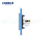 Priza dubla Telefon + Priza internet Livolo cu rama din sticla - imagine 3