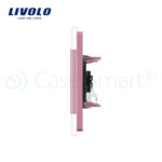 Priza simpla audio Livolo cu rama din sticla - imagine 3