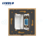 Priza cu mufa VGA tata 15 pini Livolo cu rama din sticla - imagine 3