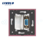 Priza cu mufa VGA tata 15 pini Livolo cu rama din sticla - imagine 3