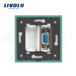 Priza cu mufa VGA tata 15 pini Livolo cu rama din sticla - imagine 3