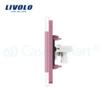 Priza dubla TV + Telefon Livolo cu rama din sticla - imagine 3