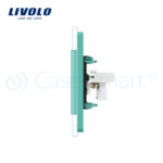 Priza dubla TV + Telefon Livolo cu rama din sticla - imagine 3