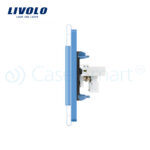 Priza dubla TV + Telefon Livolo cu rama din sticla - imagine 3