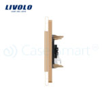 Priza dubla audio Livolo cu rama din sticla - imagine 3