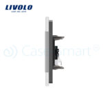 Priza dubla audio Livolo cu rama din sticla - imagine 3