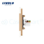 Priza dubla internet Livolo cu rama din sticla - imagine 3