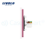 Priza dubla internet Livolo cu rama din sticla - imagine 2