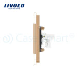 Priza dubla Telefon Livolo cu rama din sticla - imagine 3