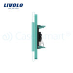 Priza dubla audio Livolo cu rama din sticla - imagine 3