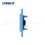 Priza dubla audio Livolo cu rama din sticla - imagine 3