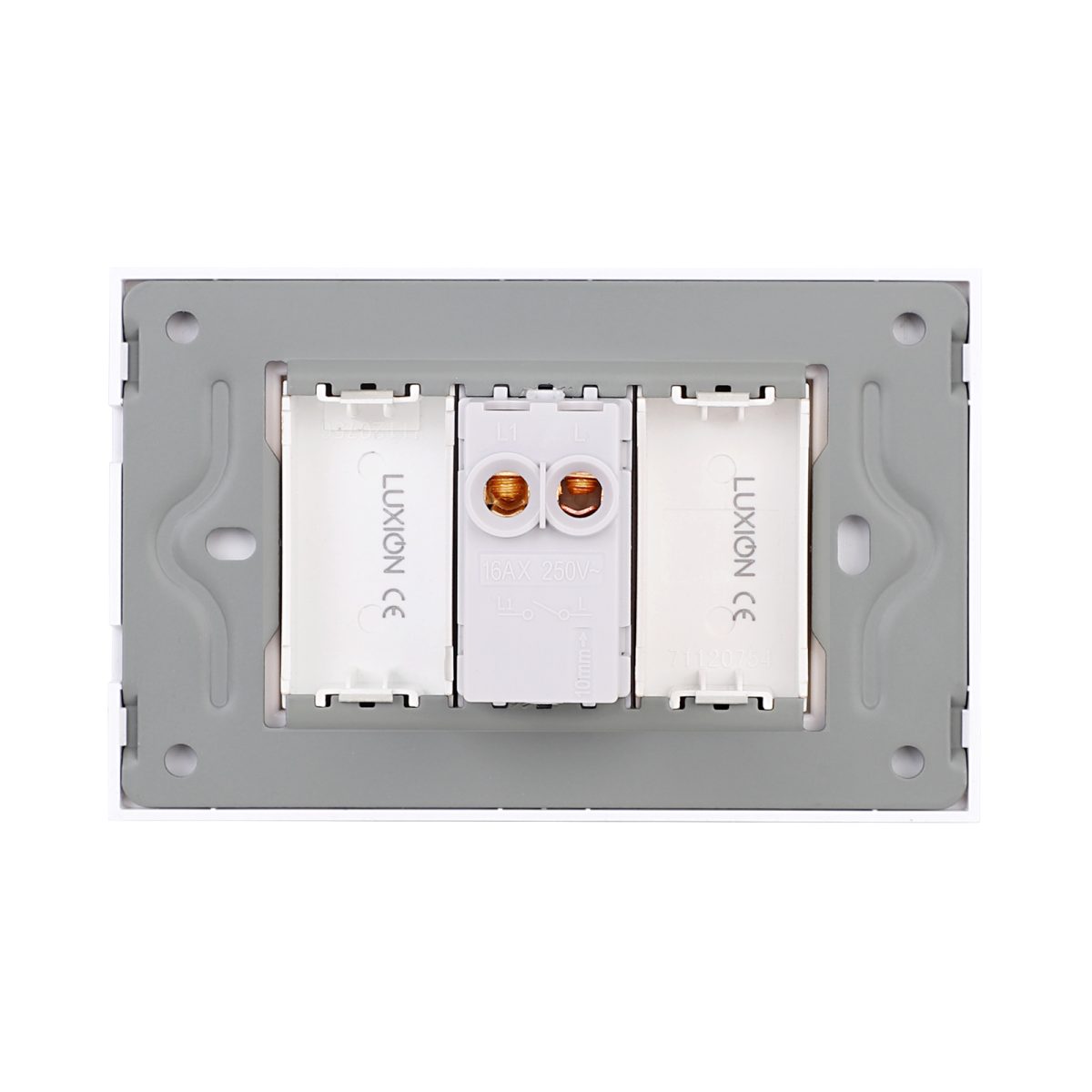 Intrerupator cu Revenire (Sonerie) Mecanic 1M si 2 Taste False LUXION cu Rama din Sticla, Standard Italian, 3M - imagine 4