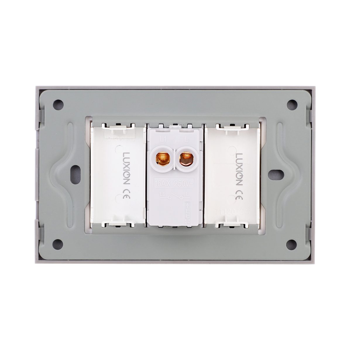 Intrerupator cu Revenire (Sonerie) Mecanic 1M si 2 Taste False LUXION cu Rama din Sticla, Standard Italian, 3M - imagine 4