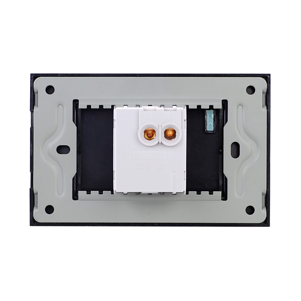 Intrerupator cu Revenire (Sonerie) Mecanic LUXION cu Rama din Sticla, Standard Italian, 3M - imagine 4