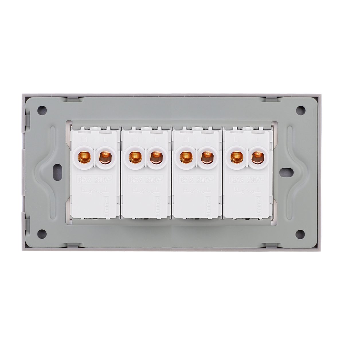 Intrerupator Cvadruplu Mecanic LUXION cu Rama din Sticla, Standard Italian, 4M - imagine 4