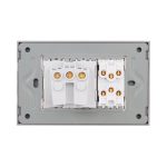 Intrerupator Dublu Cap Scara + Priza cu Rama din Sticla LUXION, Standard Italian, 3M - imagine 4