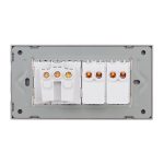 Intrerupator Dublu + Priza cu Rama din Sticla LUXION, Standard Italian, 4M - imagine 4