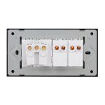 Intrerupator Dublu + Priza cu Rama din Sticla LUXION, Standard Italian, 4M - imagine 4