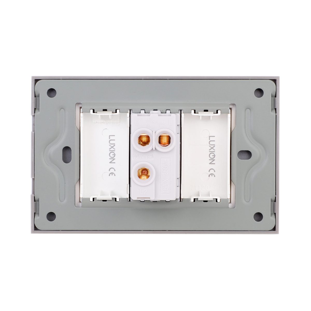Intrerupator Simplu Cruce Mecanic 1M si 2 Taste False LUXION cu Rama din Sticla, Standard Italian, 3M - imagine 4