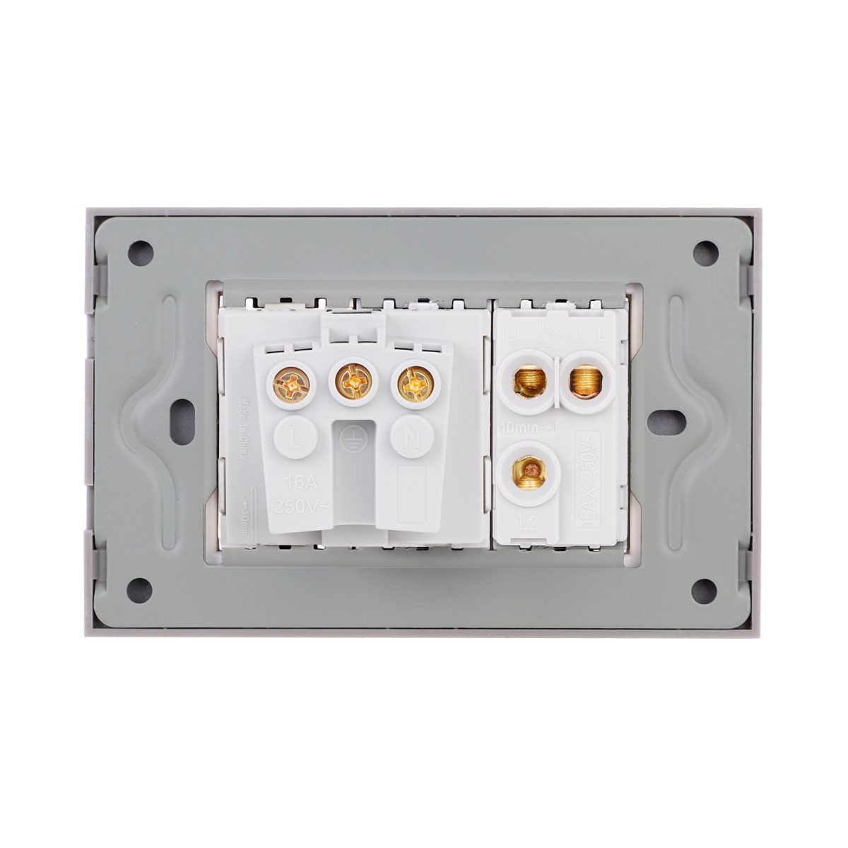 Intrerupator Simplu Cap Scara + Priza cu Rama din Sticla LUXION, Standard Italian, 3M - imagine 4