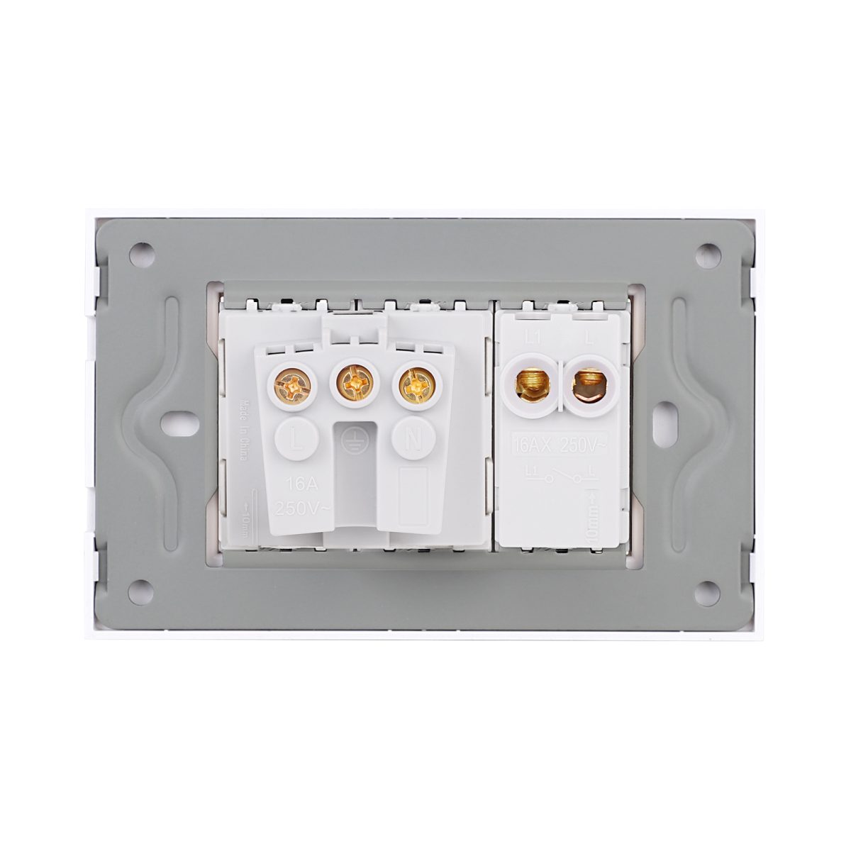 Intrerupator Simplu + Priza cu Rama din Sticla LUXION, Standard Italian, 3M - imagine 4