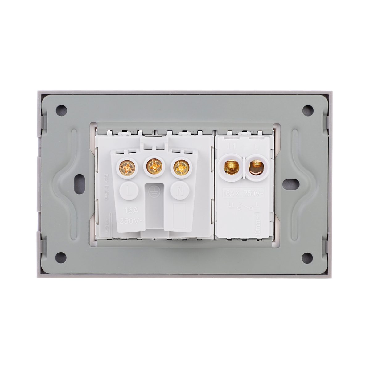 Intrerupator Simplu + Priza cu Rama din Sticla LUXION, Standard Italian, 3M - imagine 4