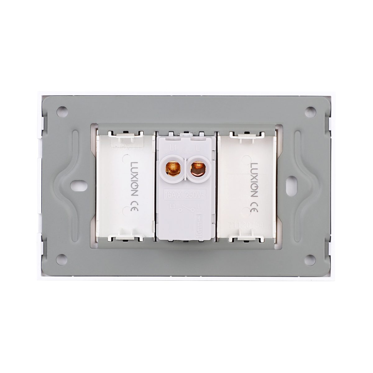 Intrerupator Simplu Mecanic 1M si 2 Taste False LUXION cu Rama din Sticla, Standard Italian, 3M - imagine 4