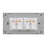 Priza Dubla cu Rama din Sticla LUXION, Standard Italian, 4M - imagine 4