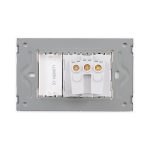 Priza Simpla si 1 Tasta Falsa cu Rama din Sticla LUXION, Standard Italian, 3M - imagine 4