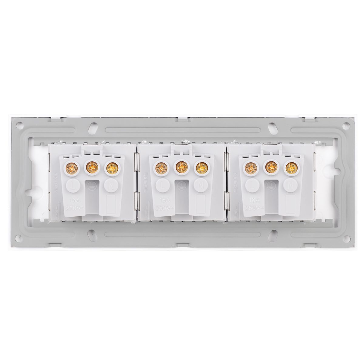 Priza Tripla cu Rama din Sticla LUXION, Standard Italian, 6M - imagine 4