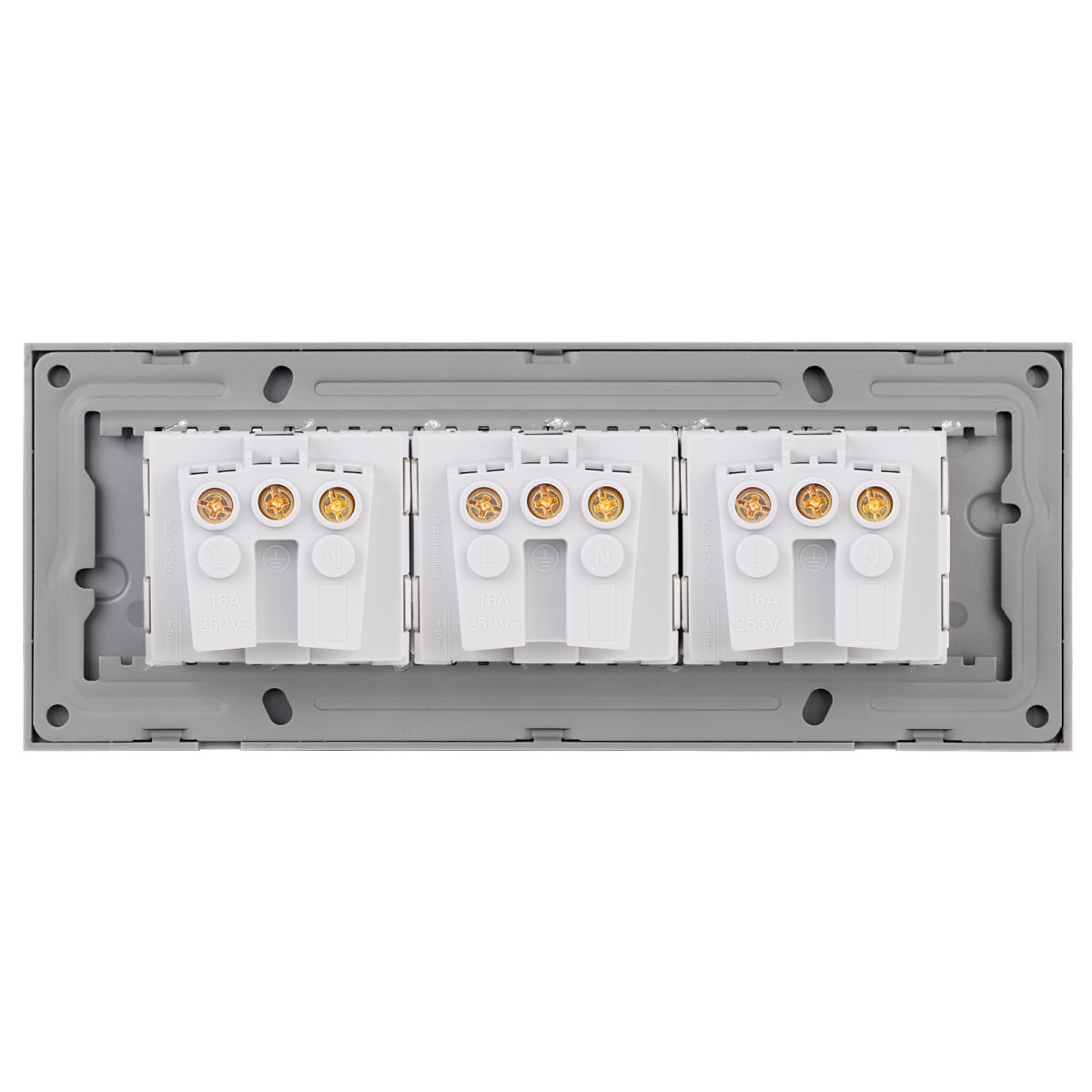 Priza Tripla cu Rama din Sticla LUXION, Standard Italian, 6M - imagine 4