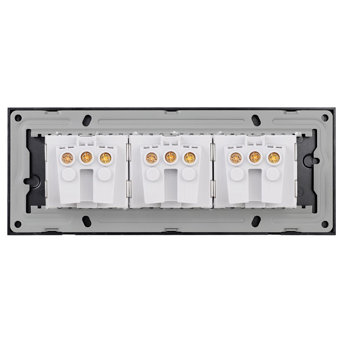 Priza Tripla cu Rama din Sticla LUXION, Standard Italian, 6M - imagine 4