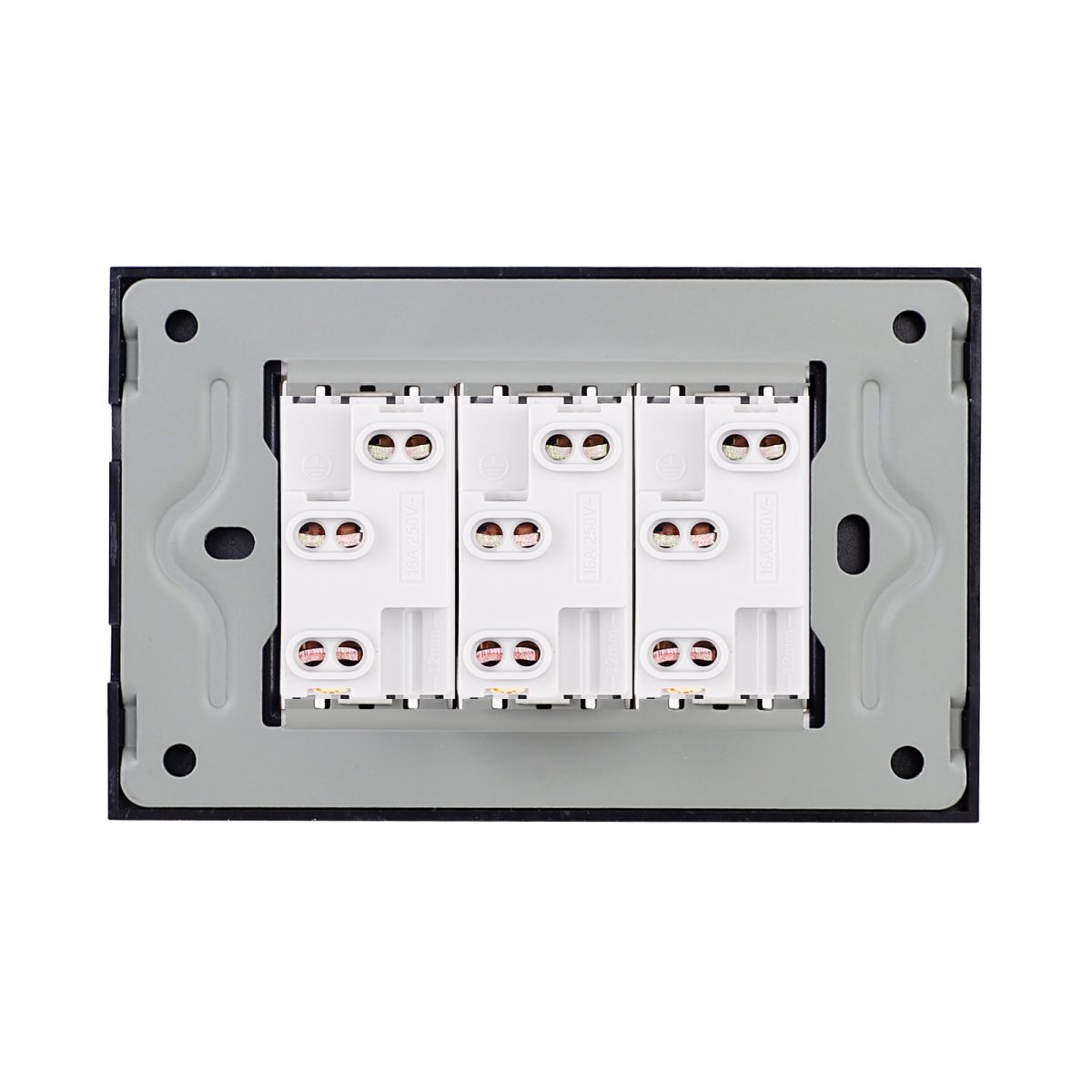 Priza Tripla cu Rama din Sticla LUXION, Standard Italian, 3M - imagine 4