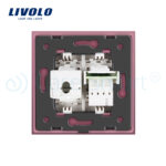 Priza dubla Telefon + Priza internet Livolo cu rama din sticla - imagine 4