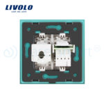 Priza dubla Telefon + Priza internet Livolo cu rama din sticla - imagine 4