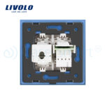 Priza dubla Telefon + Priza internet Livolo cu rama din sticla - imagine 4