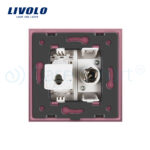 Priza dubla TV + priza internet Livolo cu rama din sticla - imagine 4