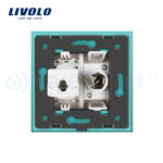 Priza dubla TV + priza internet Livolo cu rama din sticla - imagine 4