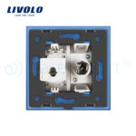 Priza dubla TV + priza internet Livolo cu rama din sticla - imagine 4