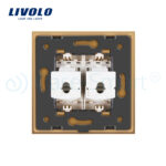 Priza dubla internet Livolo cu rama din sticla - imagine 4