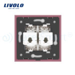 Priza dubla internet Livolo cu rama din sticla - imagine 3