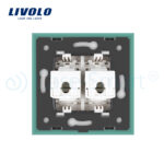 Priza dubla internet Livolo cu rama din sticla - imagine 3