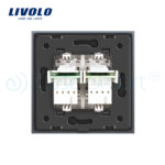 Priza dubla Telefon Livolo cu rama din sticla - imagine 4