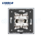 Priza dubla TV Livolo cu rama din sticla - imagine 4