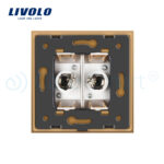 Priza dubla TV Livolo cu rama din sticla - imagine 4