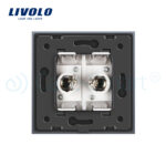 Priza dubla TV Livolo cu rama din sticla - imagine 4